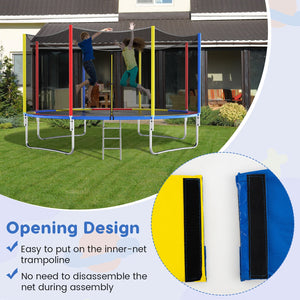 8-16 FT Trampoline Pad Replacement Safety Pad with Fixing Straps (Multicolor)-14 ft view 9