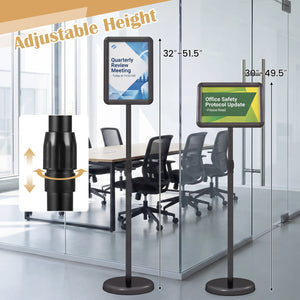 8.5 x 11Inch Sign Holder Stand with Snap-Open Frame and 360° Rotation-Black view 6
