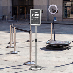 8.5 x 11Inch Sign Holder Stand with Snap-Open Frame and 360° Rotation-Silver view 6