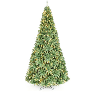 8/7/6/9/5/4 FT Artificial Christmas Tree with 2 Lighting Colors and Folding Metal Stand-XL view 3