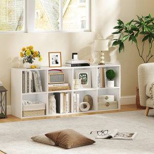 8-Cube Bookcase Bookshelf with 2 Anti-Tipping Kits Storage Organizer-White view 6