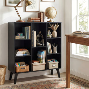8-Cube Bookcase with Raised Support Legs for Living Room-Black view 3