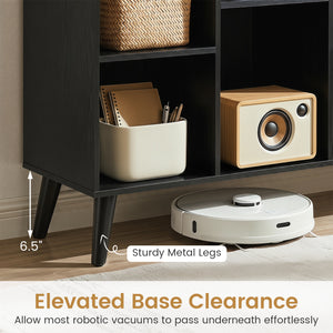 8-Cube Bookcase with Raised Support Legs for Living Room-Black view 7