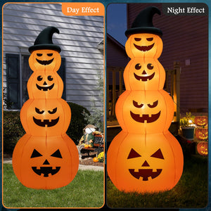 8 Feet Inflatable Halloween Pumpkins Stack with Built-in LED Lights view 3
