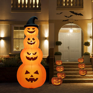 8 Feet Inflatable Halloween Pumpkins Stack with Built-in LED Lights view 5