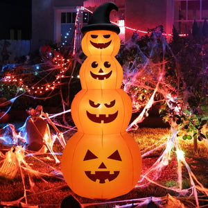 8 Feet Inflatable Halloween Pumpkins Stack with Built-in LED Lights view 6