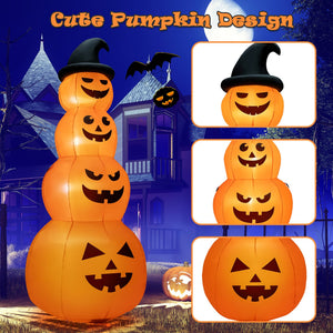 8 Feet Inflatable Halloween Pumpkins Stack with Built-in LED Lights view 7