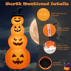 8 Feet Inflatable Halloween Pumpkins Stack with Built-in LED Lights view 8