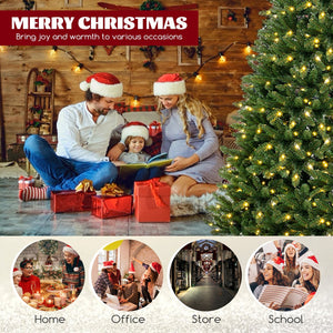 8 FT Corner Artificial Christmas Tree with 1137 Branch Tips and 360 Warm White LED Lights view 7