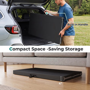 8 ft Portable Folding Table 350 LBS Fold-in-Half Table with HDPE Tabletop-Black view 6