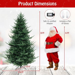 8 FT Pre-Lit Artificial Hinged Xmas Tree with 1480 PVC and PE Branch Tips-XL view 5