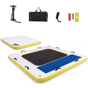 8 ft x 8 ft Inflatable Dock Platform with Mesh Swim Lounge