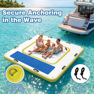 8 ft x 8 ft Inflatable Dock Platform with Mesh Swim Lounge view 5