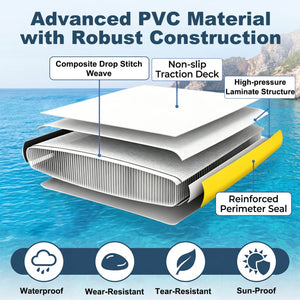 8 ft x 8 ft Inflatable Dock Platform with Mesh Swim Lounge view 6