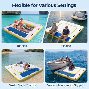 8 ft x 8 ft Inflatable Dock Platform with Mesh Swim Lounge view 9