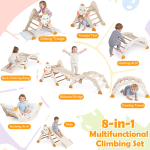 8-in-1 Foldable Climbing Toys for Toddlers Rocket-Themed-Natural view 5