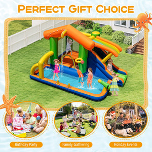 8-in-1 Jumping Castle with Slide and 520W Blower view 5