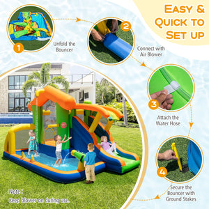 8-in-1 Jumping Castle with Slide and 520W Blower view 7