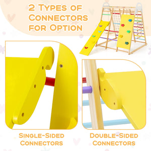 8-in-1 Wooden Jungle Gym Playset with Slide and Monkey Bars-Multicolor view 7