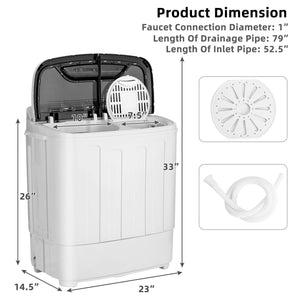 8 Lbs Compact Mini Twin Tub Washing Spiner Machine for Home and Apartment view 5
