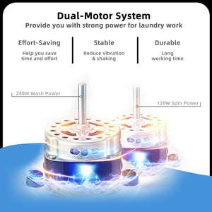 8 Lbs Compact Mini Twin Tub Washing Spiner Machine for Home and Apartment view 6