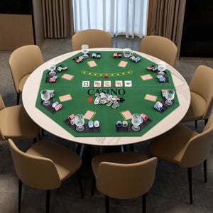 8-Player Foldable Poker Table Top with Carrying Bag-Green view 2
