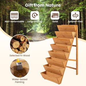 8-tier Vertical Raised Garden Bed Wood Elevated Planter Box with Legs-Orange view 7