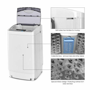 12 lbs Full-automatic Washing Machine with 10 Wash Programs view 3