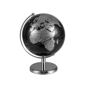 8 inches World Globe Modern Decorative Tabletop Earth Globe-Silver