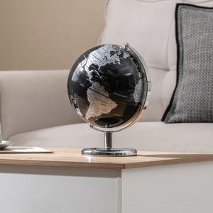 8 inches World Globe Modern Decorative Tabletop Earth Globe-Silver view 3
