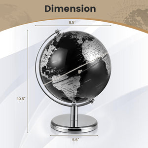8 inches World Globe Modern Decorative Tabletop Earth Globe-Silver view 4