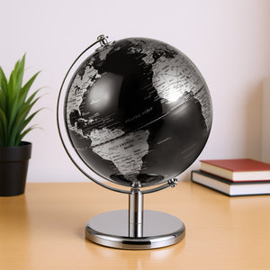 8 inches World Globe Modern Decorative Tabletop Earth Globe-Silver view 6