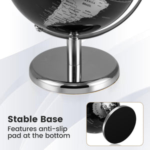 8 inches World Globe Modern Decorative Tabletop Earth Globe-Silver view 8
