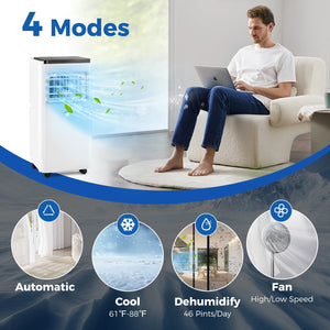 10000 BTU Portable Air Conditioner with Remote Control Cools up to 350 Sq.Ft view 8