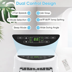 8000 BTU Portable Air Conditioner with Dehumidifier Function and Sleep Mode view 7