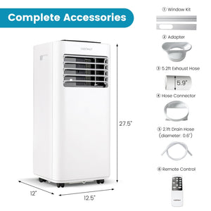 8000 BTU Portable Air Conditioner with Fan Dehumidifier Sleep Mode view 4