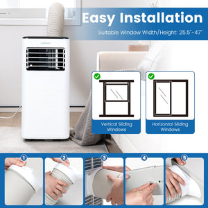 8000 BTU Portable Air Conditioner with Remote Control and Sleep Mode-Black view 5
