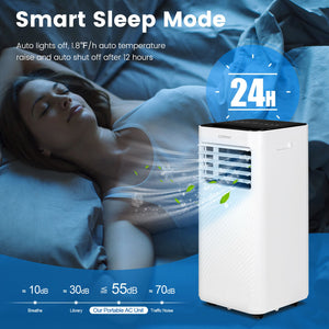 8000 BTU Portable Air Conditioner with Remote Control and Sleep Mode-Black view 7