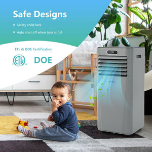 8000BTU 3-in-1 Portable Air Conditioner with Remote Control-Gray view 2