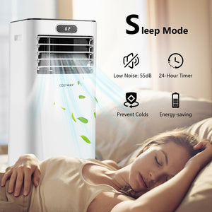 8000BTU 3-in-1 Portable Air Conditioner with Remote Control-White view 4