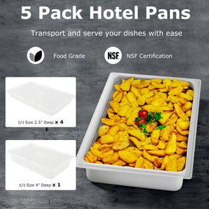 81 QT Hot Box Food Warmer with 5 Full-Size Pans and Handles Double Buckles view 7