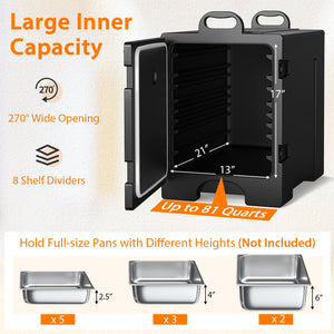 81 Quart Capacity End-loading Insulated Food Pan Carrier-Black view 7