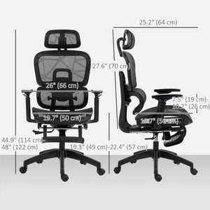 Mesh Office Chair with 3D Armrest, High Back Desk Chair with Lumbar Support, 135° Reclining – view 2
