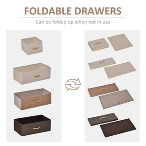 Dresser with 5 Drawers, Chest of Drawers with Metal Frame, Fabric Dresser for Living Room, Multi-Coloured