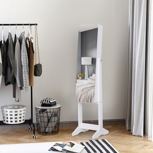 Freestanding Mirror Jewelry Cabinet Armoire, LED Lighted Jewelry Organizer with Stand, Angle Adjustable – view 8