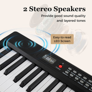 88 Key Foldable Piano Keyboard Portable Semi Weighted Electric Piano-Black view 9