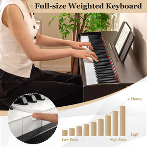 88-Key Hammer Action Weighted Keyboard with Furniture Stand-Black view 8
