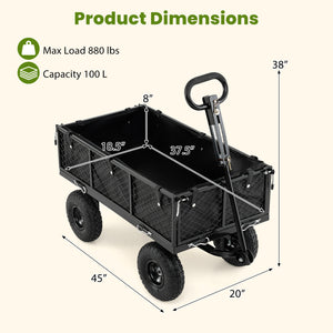 880 lbs Utility Wagon Flatbed with Removable Oxford Cloth Liner-Black view 4