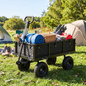 880 lbs Utility Wagon Flatbed with Removable Oxford Cloth Liner-Black view 2