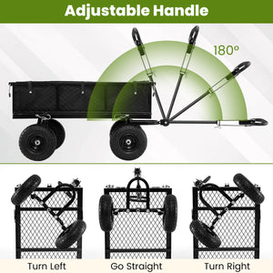 880 lbs Utility Wagon Flatbed with Removable Oxford Cloth Liner-Black view 7
